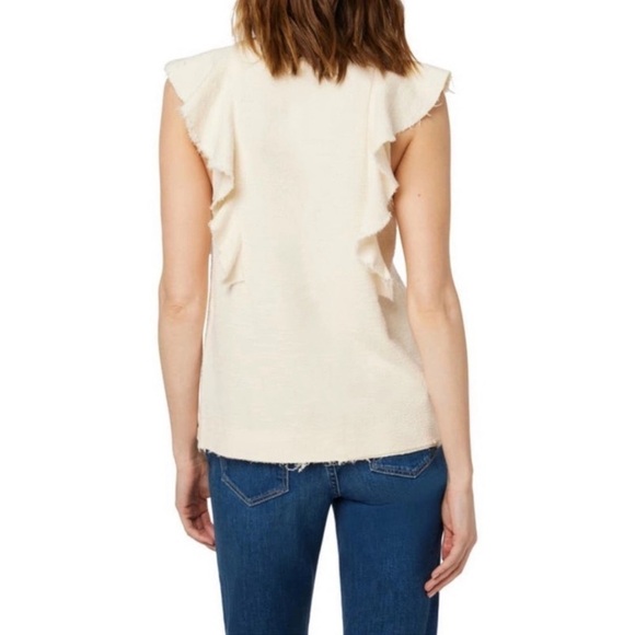 JOE'S • Women’s The Alana Tank Ruffle Shirt Blouse In Natural - Picture 3 of 11